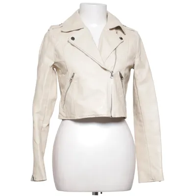 Biker jacket (Beige) from Miss Selfridge Cotton, Polyester, Polyurethane, Viscose