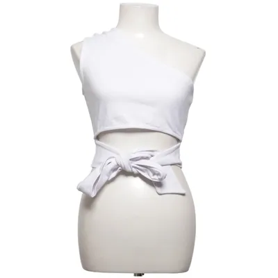 Crop top (Blanc) de Sara Sieppi x NA-KD Élasthane, Polyamide, Viscose