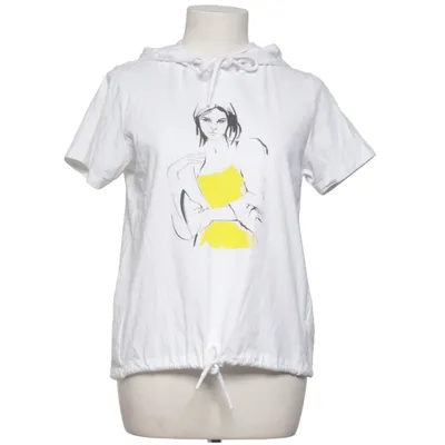 Korte mouwen capuchon sweater (Wit, Zwart, Geel) van Carry Katoen, Elastaan