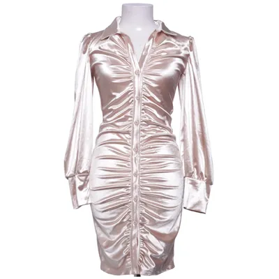 Skjortekjole (Beige) fra GiorGia Elastan, Polyester