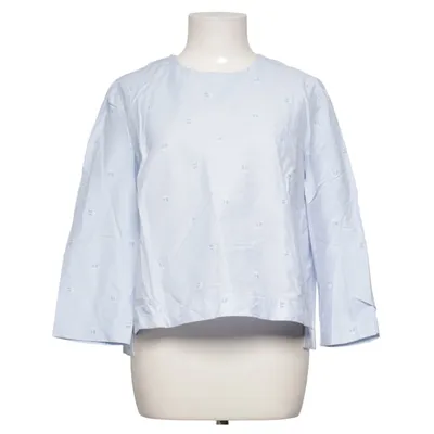 Bluse (Blå, Hvid) fra Mango Basics Bomuld, Elastan, Polyamid