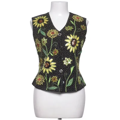 Outer vest (Black, Multicolored) from Surya Cotton, Elastane, Viscose