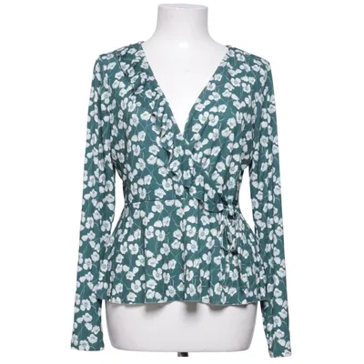Wrap blouse (Green, White) from Gina Tricot Elastane, Polyester
