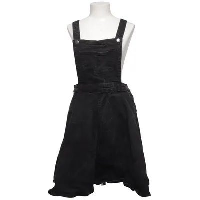 Dungaree dress (Black) from Hell Bunny Cotton, Elastane