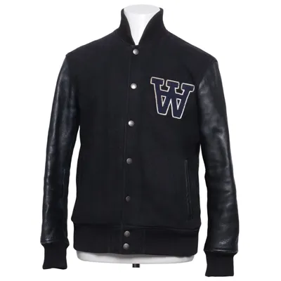 Collegejacka (Svart) från Wood Wood Kupro, Skinn, Polyester, Ull
