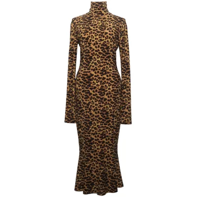 Långklänning (Brun, Svart) från Norma Kamali Elastan, Polyester