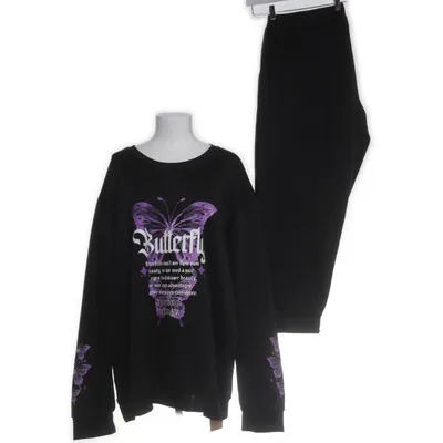 Loungewear (Sort, Lilla, Hvid) fra Shein Polyester, Elastan