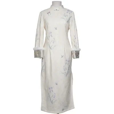 Cheongsam (Vit, Lila, Grön)