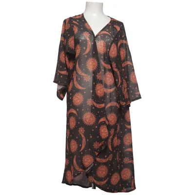 Kimono (Noir, Orange) de Feitong Élasthane, Polyester