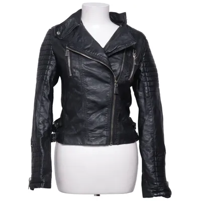 Biker jacket (Black) from Voyelles Polyester, Polyurethane