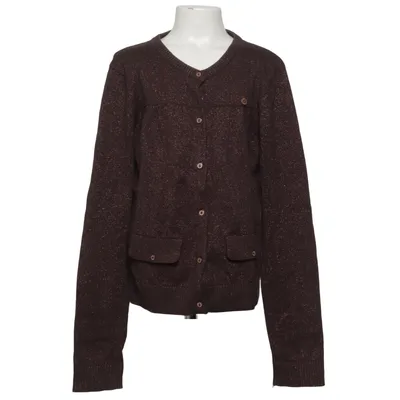 Cardigan (Brown) from I Am Cotton, Metallic fiber, Wool