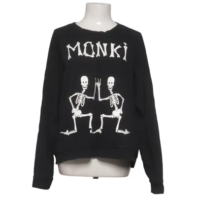 Sweatshirt (Black, White) from Monki Cotton, Polyester