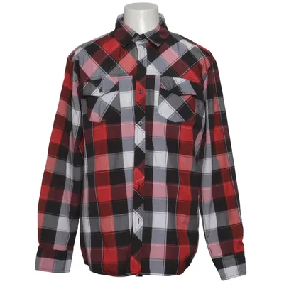 Chemise en flanelle (Rouge, Noir, Blanc) de Skill Coton, Polyester