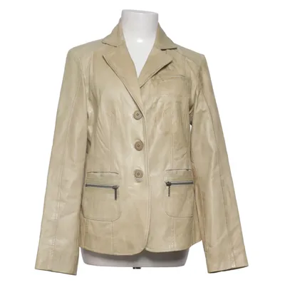 Leather blazer (Beige) from Chevirex Cotton, Leather, Polyester