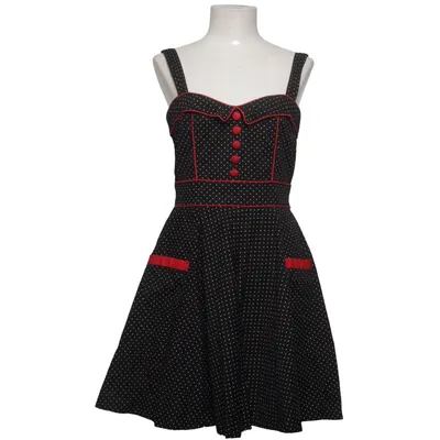 Kleid (Schwarz, Weiß, Rot) von Hell Bunny Baumwolle, Elasthan