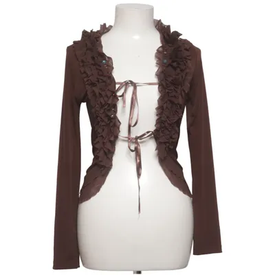 Cardigan cache-cœur (Marron) Élasthane, Viscose