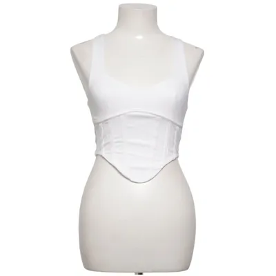 Crop top (Jersey Corset Detail Top) from Nelly Cotton, Elastane