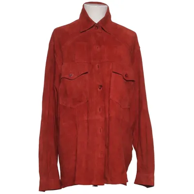 Veste en cuir (Rouge) de Franco Callegari Acétate, Cuir, Polyester