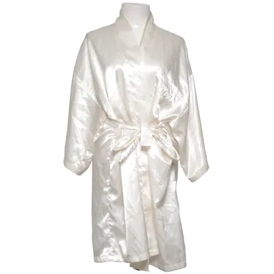 Dressing gown (White) from Satin Polyester