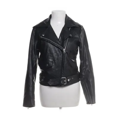 Leren jack (Zwart) van Object Polyester, Leer