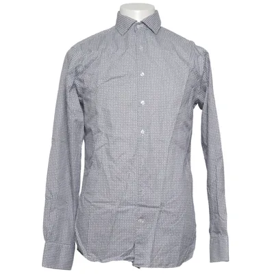 Shirt (Blue, White) from The Shirt Factory Cotton