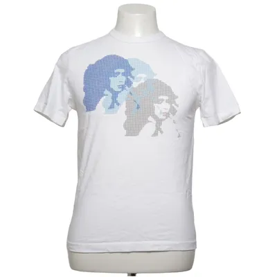 T-shirt (Wit, Blauw, Grijs) van Adam Katoen