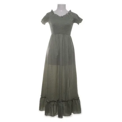 Maxi dress (Green, White) from Simplee Polyester