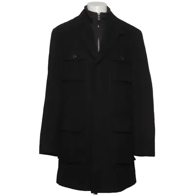 Coat (Black) from Stones Polyester, Viscose, Wool