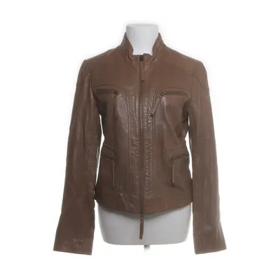 Läderjacka (Brun) från Hallhuber Skinn, Bomull, Polyester