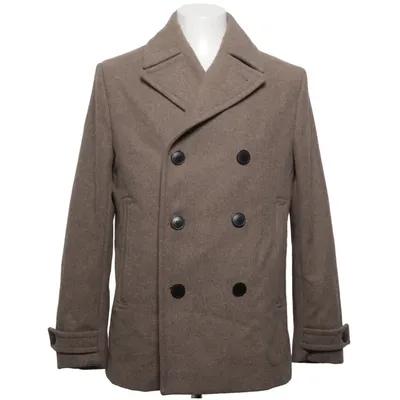 Caban (Beige) de H&M Man Acrylique, Coton, Polyester, Viscose, Laine