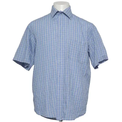 Short sleeve shirt (Blue, White) from Cricket Cotton, Polyester