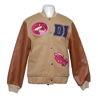 Varsity jacket (Beige, Brown, Multicolored) from Division Cotton, Elastane, Polyurethane, Wool