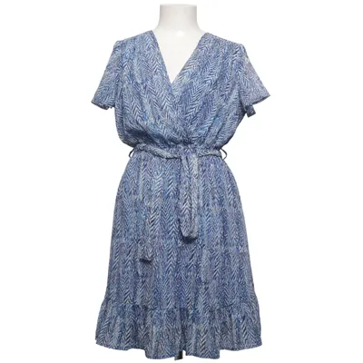 Robe portefeuille (Bleu, Blanc, Violet) de In April 1986 Polyester, Viscose