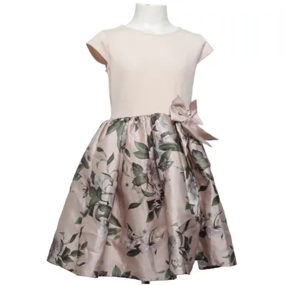 Robe (Beige, Vert) de H&M Élasthane, Polyester, Viscose