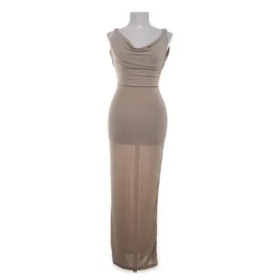 Maxikjole (Beige) fra Shein Elastan, Polyester