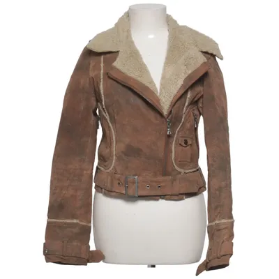 Veste en peau de mouton retournée (Marron) de MDA Cuir