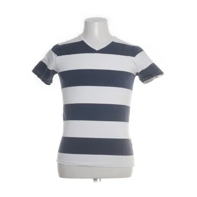 T-shirt (Wit, Blauw) van Bläck Katoen, Elastaan