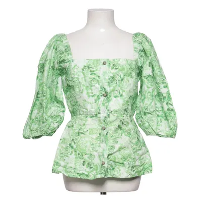 Blouse (Green, White) from Ganni Cotton