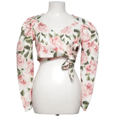 Crop top (Rosa, Vit, Grön) från Boohoo Elastan, Polyester