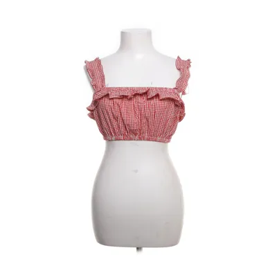 Crop top (Red, White) from Zara Trafaluc Cotton
