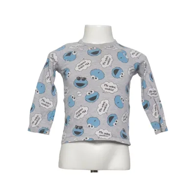Langærmet t-shirt (Grå, Blå, Hvid) fra Sesame Street Bomuld