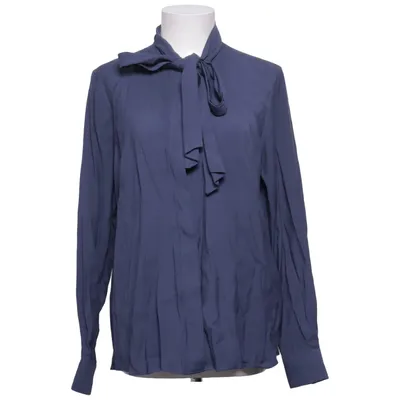 Pussy bow blouse (Blue) from The Shirt Factory Viscose