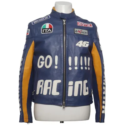 Blouson de moto (Bleu, Blanc, Jaune) de Yamaha Cuir, Polyester