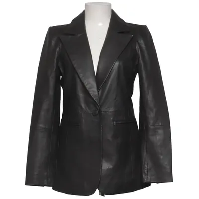 Leren blazer (Zwart) van River Island Leer, Polyester