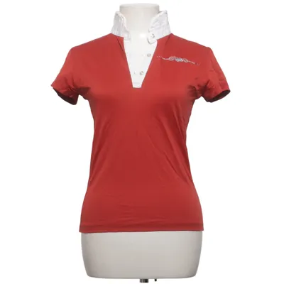 Polo (Rouge, Blanc) de Equiline Élasthane, Polyamide