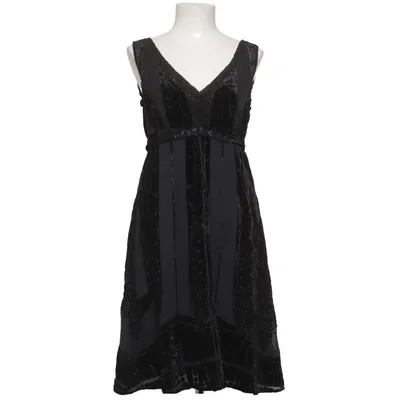 Jurk (Zwart, Grijs) van Vintage Stories Acetaat, Zijde, Viscose
