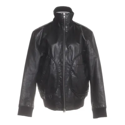 Leather jacket (Black) from Mid Munk Polyester, Leather