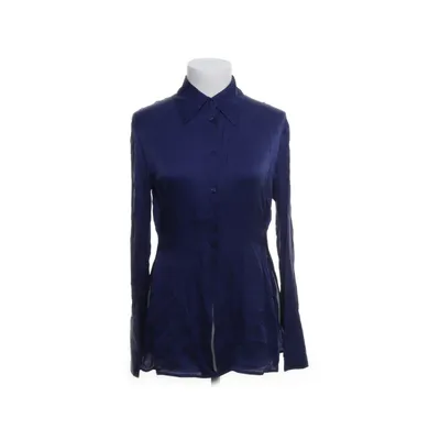 Shirt (Blauw) van Massimo Dutti Viscose, Zijde