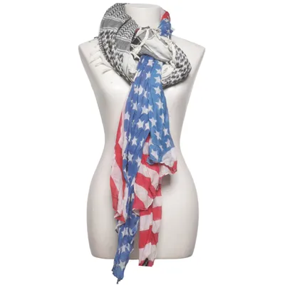 Shawl (Blue, Red, White) from Plomo o Plata