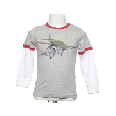 Long sleeve T-shirt (Gray, White, Red) from BabyGap Cotton